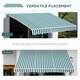 image 4 of Outsunny Garden Sun Shade Canopy Retractable Awning, 3 x 2.5m, Green and White 