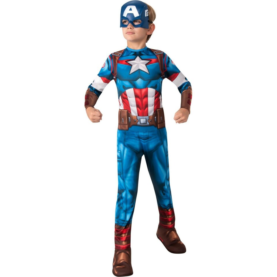 image 1 of Captain America Boys Costume - Blue/Red/White - 5-6 Years 5