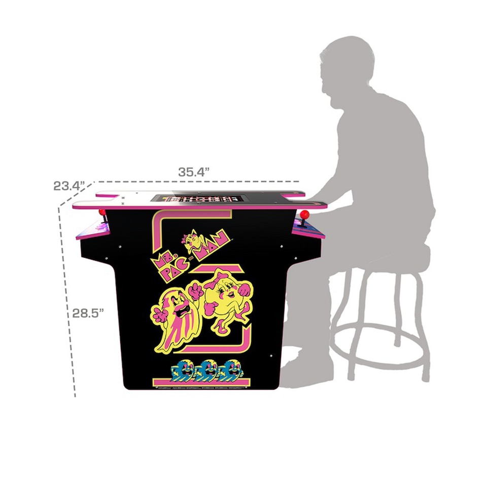 image 1 of Arcade1Up - Ms. Pacman Head To Head Table | Black