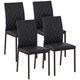 image 1 of HOMCOM Dining Chairs Faux Leather Accent Chairs for Kitchen, Set of 4, Black