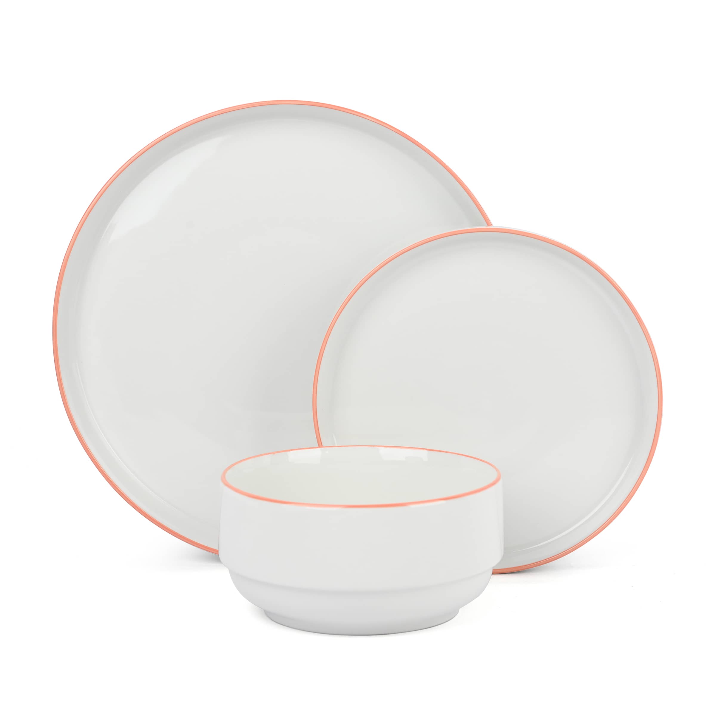 12pc Stackable Orange Dinner Set