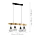 image 4 of EGLO Townshend 5 Industrial Black Metal and Natural Wood 4-Light Geometric Pendant (L) 70cm