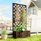 image 2 of Outsunny Flower Stand Plant Shelf Outdoor Pine  Trough Planter, Carbonised