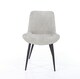 image 4 of Pair of Aspen Cord Fabric Diamond Stitch Dining Chairs with Curved Seat and Black Tapered Metal Legs | Grey | Light Grey | 1
