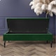 image 2 of Safar 120cm Ottoman Storage Bench - Plush Velvet Shoe Bench - Forest Green Lined Upholstery Storage Footstool