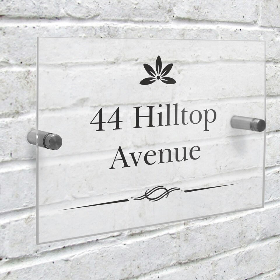 image 1 of Personalised Decorative Swirl Acrylic House Sign