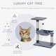 image 2 of PawHut Cat Tree Scratch Post with Bed Hammock Sisal for Indoor Cats Grey