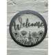 image 2 of Wildflower Round Welcome Small Garden Wall Art - L29.5 x H29.5 cm - Bare Metal/Ready to Rust