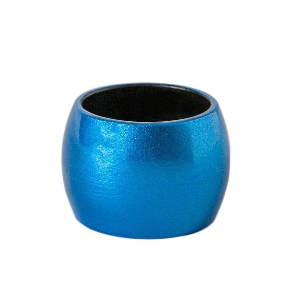 image 1 of Argon Tableware Metallic Napkin Rings - 4.5cm - Blue - Pack of 6 | Blue | Blue