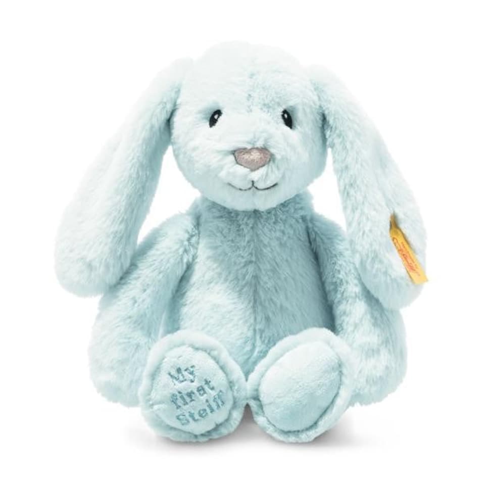 image 1 of Steiff My First Steiff Hoppie Rabbit, Soft Toy, Light Blue | Blue | Light Blue