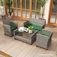 image 9 of Outsunny 3PCs Rattan Garden Seat Cushions Pads for Patio Furniture | Green | Green | 3