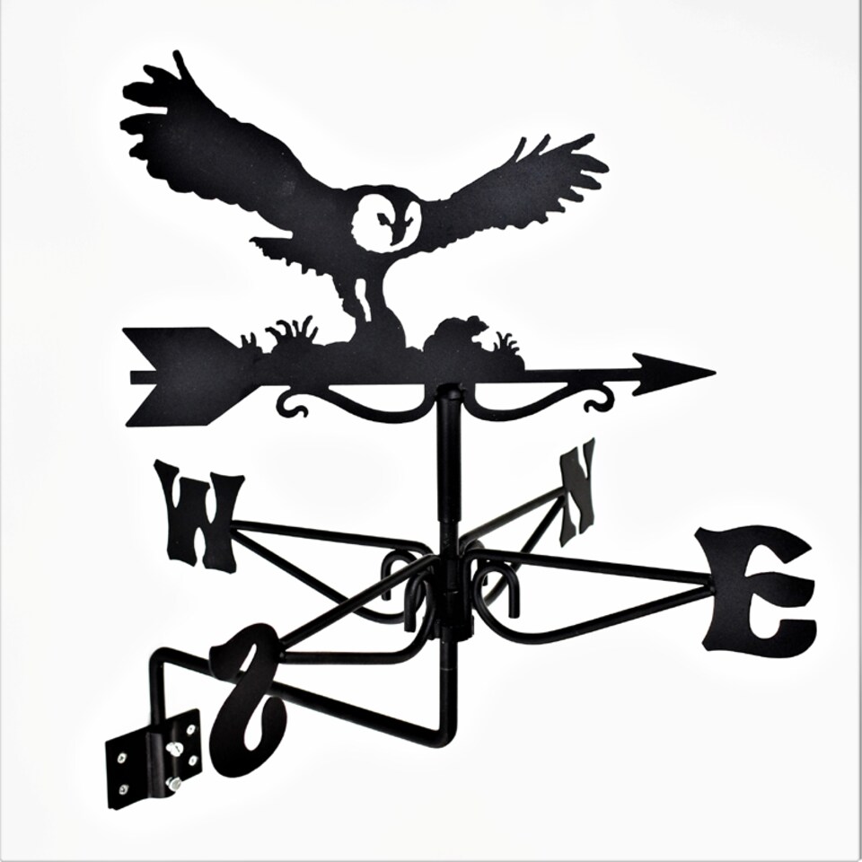 image 1 of Mini Owl & Mouse Weathervane - Steel - L38 x W38 x H48 cm - Black
