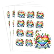 Mother's Day Rainbow Round Stickers 60mm - Sheet of 12