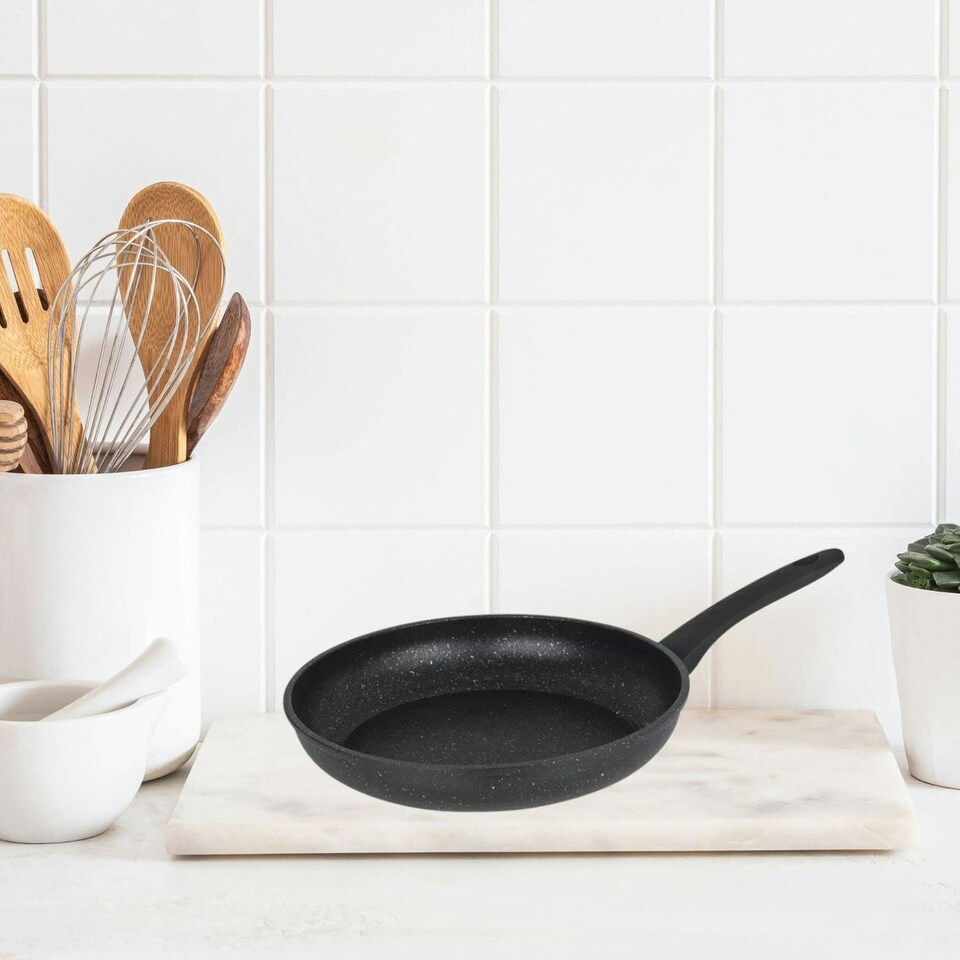image 1 of 28cm Stainless Steel Induction Frying Pan - Soft Touch Handles
