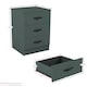 image 4 of Vida Designs Riano 4 Piece Bedroom Set (3 Drawer Bedside Chest, 5 Drawer Chest, 3 Door Wardrobe), Green (6)