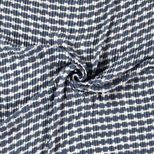 Blue Pleated Chiffon Plisse Fabric for Dressmaking, 140cm / 55" Wide - per metre