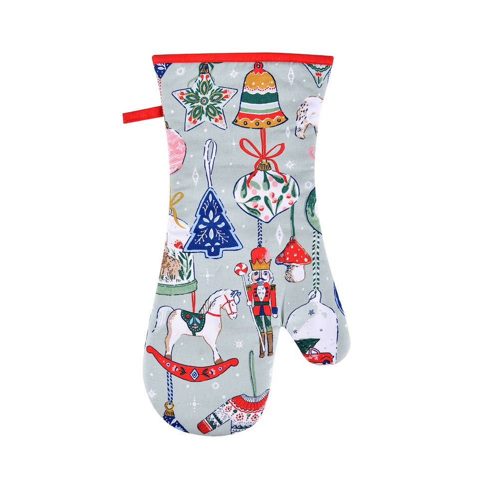 image 1 of Ulster Weavers Christmas Ornaments Gauntlet Oven Glove Multi