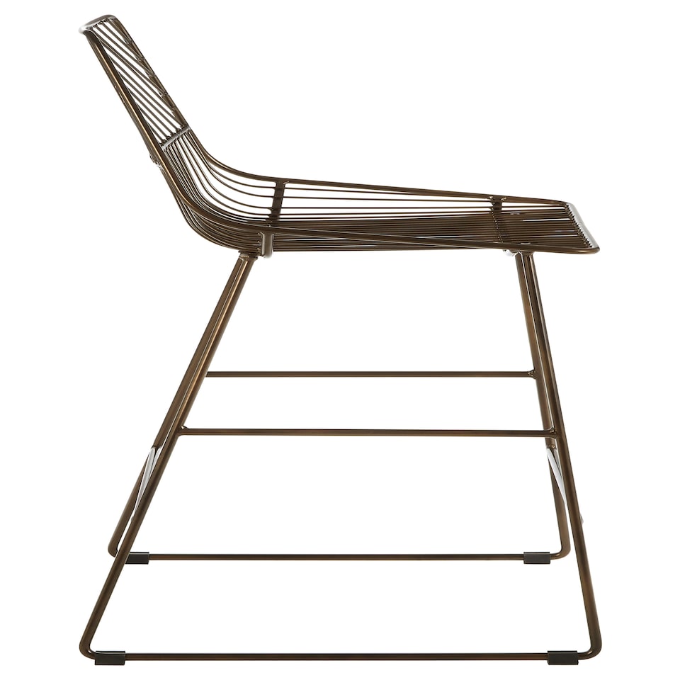 image 1 of Interioirs by Premier Bronze Metal Wire Bar Chair, Sturdy Metal Chair for Bar, Breakfast Wire Chair for Home
