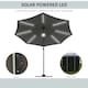 image 3 of Outsunny 3(m) LED Cantilever Parasol with Base Solar Lights Dark Grey