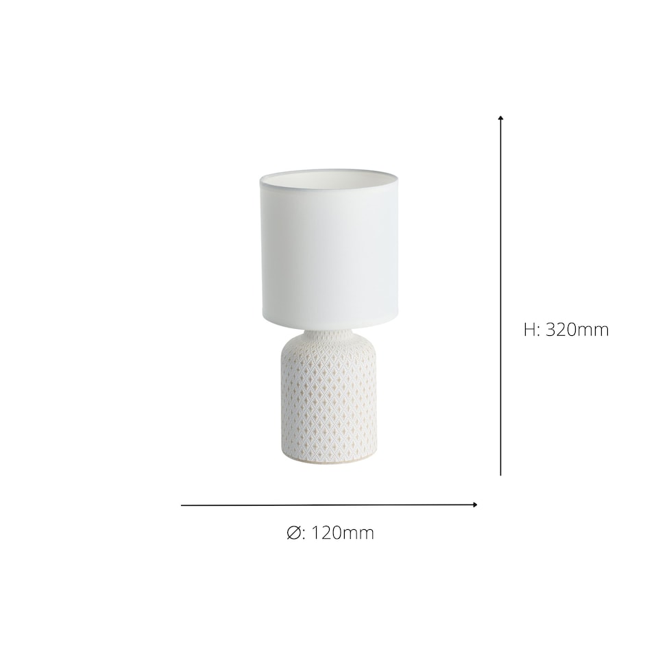 image 1 of EGLO Bellariva Cream And White Ceramic/Fabric Table Lamp