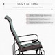 image 4 of Outsunny Outdoor Gliding Rocking Chair w/ Metal Frame for Patio, Garden, Brown