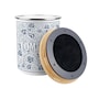 image 6 of Oak Leaves & Berries Compost Caddy - Metal 2L Blue Decorative Kitchen Food Waste Bin