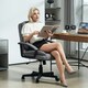 image 2 of HOMCOM Swivel Executive Office Chair Mid Back Chair w/ Arm, Grey