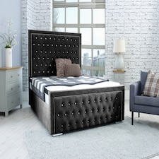 Hendrick Plush Single Bed Frame - Black