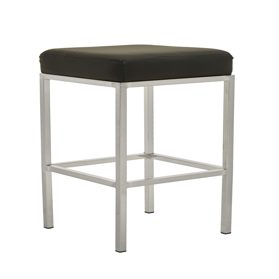 image 1 of Interiors by Premier Baina Dark Grey Pu And Gold Finish Bar Stool