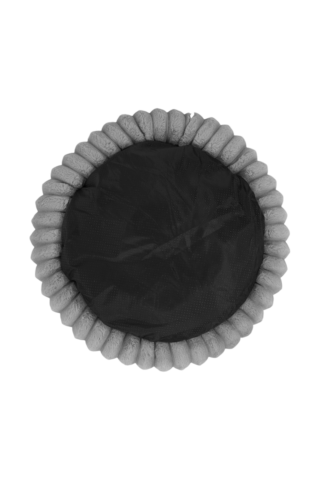 image 1 of Living and Home 6 Colour Soft Donut Pet Bed for Cats & Dogs,Warm & Cosy Retreat | Grey | M