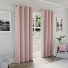 Enhanced Living Austin Blackout, Thermal Blush Curtains with Eyelet Header (PAIR) - 90x72 inch (229x183cm) | Pink | Blush | 2