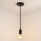 image 2 of CGC Cassie Black 1.5m Adjustable E27 Ceiling Pendant with Matching Rose | Black | Black | Height: 7 cm, Width: 9.8 cm, Total height: 300 cm