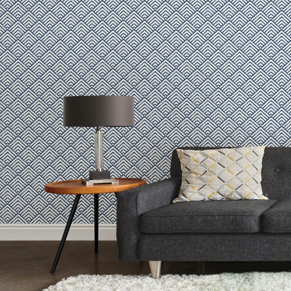 image 1 of NuWallpaper NU1701 Arrowhead Peel & Stick Wallpaper, Deep Blue Multi