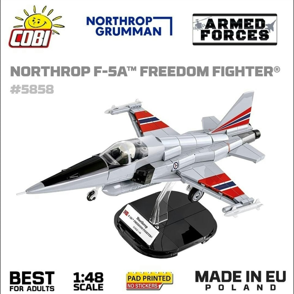 image 1 of Northrop F-5E Freedom Fighter brick plane model - COBI 5858 - 335 bricks