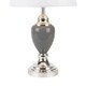 image 5 of First Choice Lighting Set of 2 Chrome and Grey Urn Table Lamps with White Shades Chrome | White