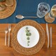 image 4 of Argon Tableware 12 Piece Round Woven Typha Placemats & Coasters Set Brown