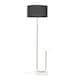 image 1 of ValueLights Tavel Brushed Chrome Silver Floor Lamp with Table and Charcoal Shade | Grey