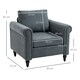 image 9 of HOMCOM Vintage Armchair Fabric Accent Chair with Wood Legs Grey