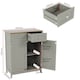 image 3 of Bath Vida Priano 2 Drawer 2 Door Freestanding Bathroom Cabinet, Grey & Oak