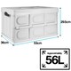 image 2 of TekBox 56L White Folding Storage Box - Set of 5 Boxes