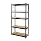 image 9 of Boltless 5 Tier Shelving Racking Heavy Duty Steel Shelf Unit Shed Garage Home Black Black