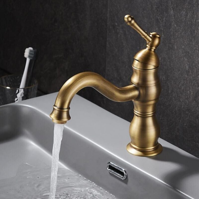 Retro sink faucet, gold, 360degree swivel bathroom faucet, brass sink mixer tap, bathroom mixer tap with new ceramic valve