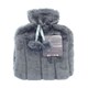 image 2 of Faux Fur Hot Water Bottle - Charcoal