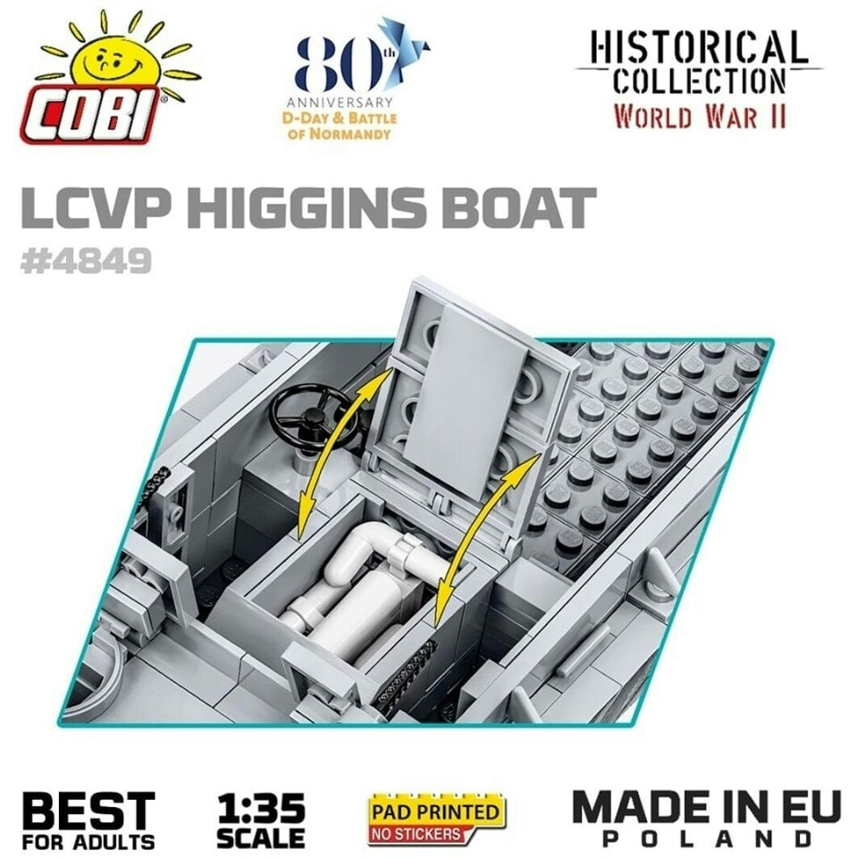 image 1 of LCVP Higgins Boat brick model - COBI 4849 - 715 bricks