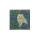 image 1 of Van Gogh Irises Cat Portrait Glass Hot Pot Stand - Heat Resistant Non-Slip Trivet
