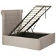 image 3 of Interiors By Premier Contemporary Mink Double Ottoman Bed, Elegant Winged Headboard Bedroom Bed, Ottoman Stud Detailed Bed