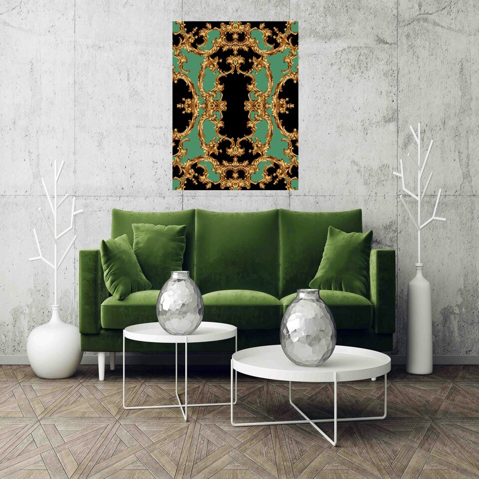 image 1 of Golden baroque and chain (Canvas Prints) 102cm x 102cm