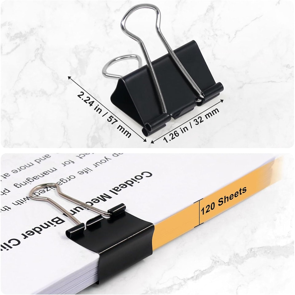 image 1 of 32mm Bulldog Clips | Heavy Duty Metal Binder Clips for Documents, Paperwork & Office Organisation