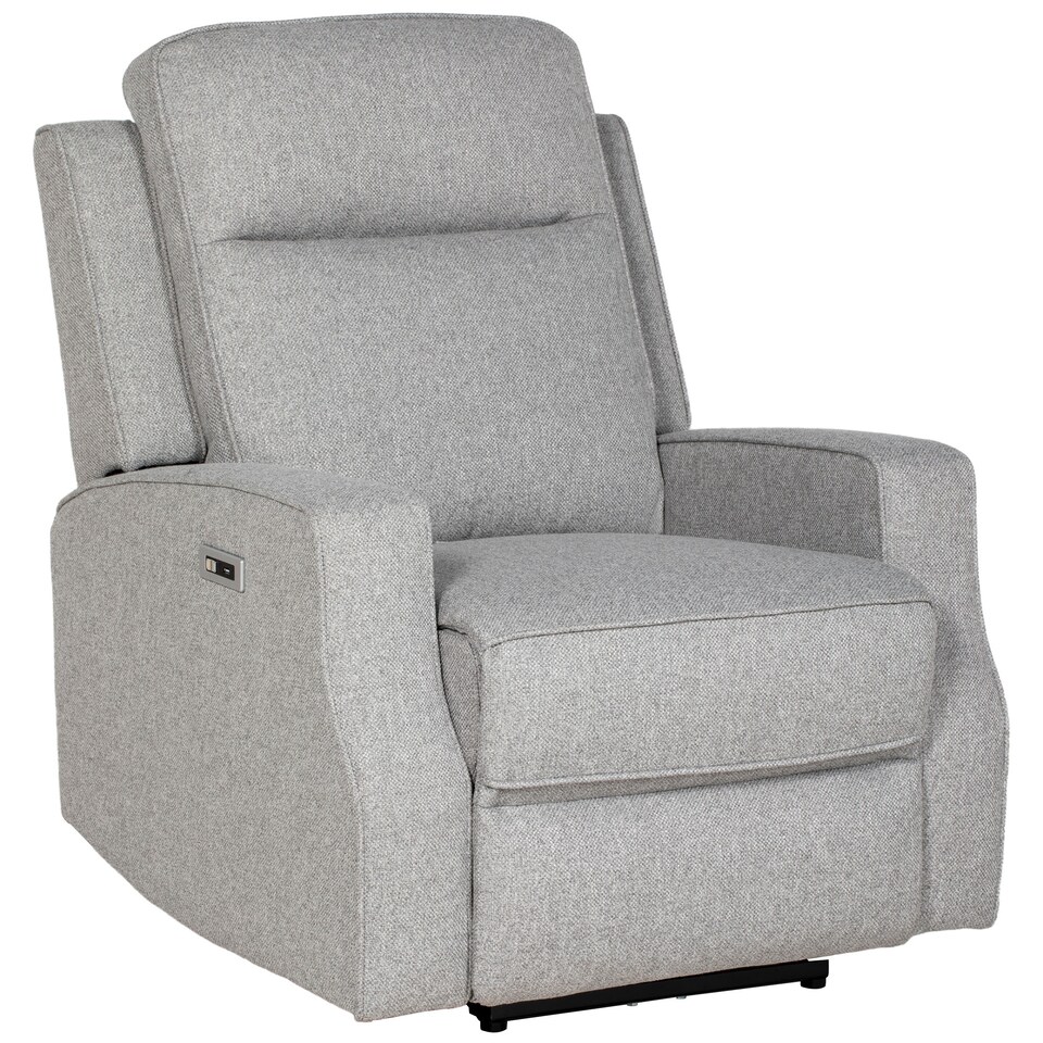 image 1 of HOMCOM Electric Fabric Recliner Armchair, Reclining Chair with Adjustable Leg Rest, USB Port, for Limited Space Home Living Room, Grey