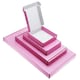 image 3 of 25 x Pink (10cm x 10cm x 2cm) Mini PIP Boxes Large Letter Postal Cardboard Shipping Boxes | Pink